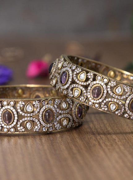 Victorian bangles with violet and cz stones