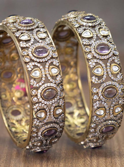 Victorian bangles with violet and cz stones