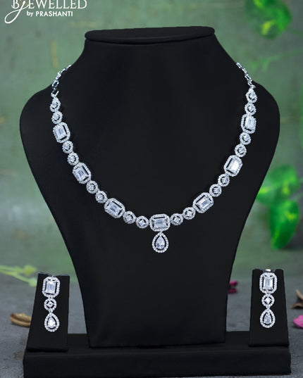 Zircon necklace with cz stones