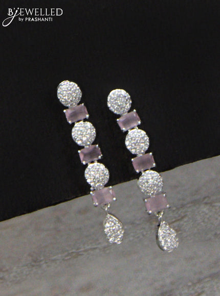 Zircon haaram with baby pink and cz stones