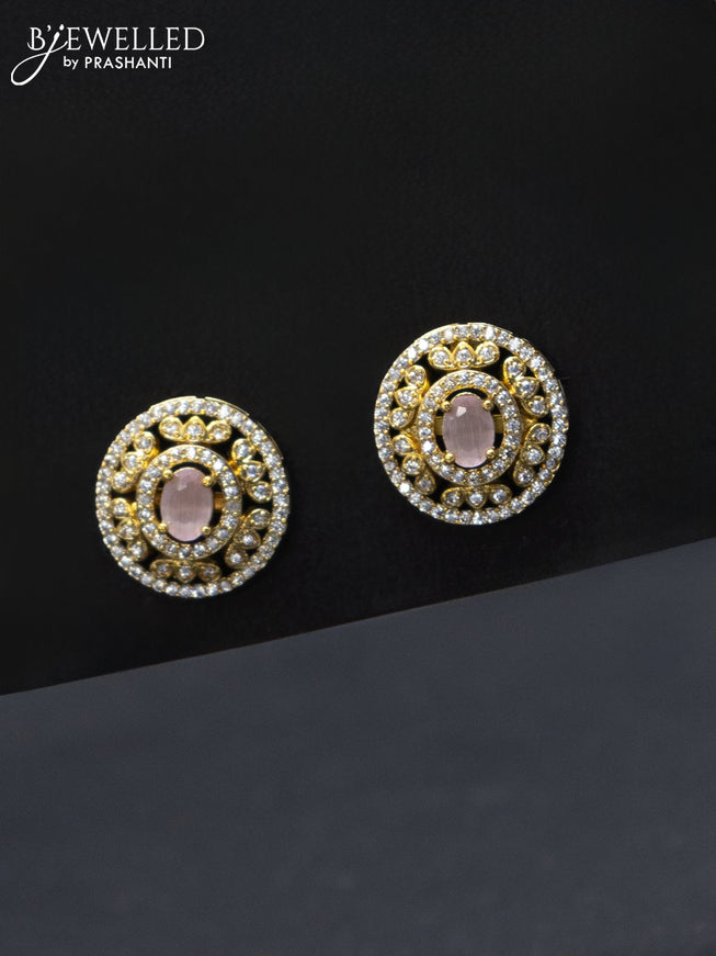 Antique earrings with baby pink and cz stones