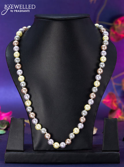 Jaipur pearl beaded necklace with multi colour without earrings