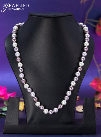 Jaipur pearl beaded necklace with wine and white without earrings