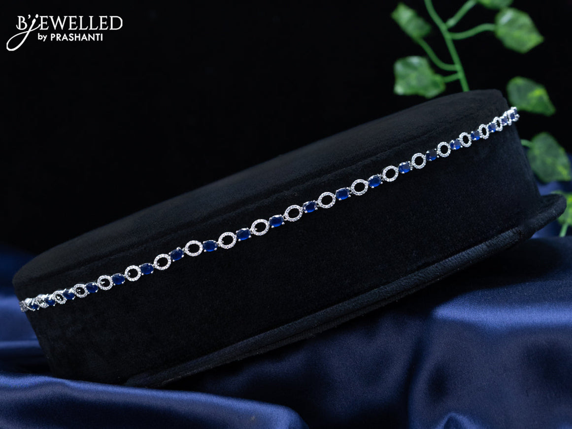 Zircon hip chain with sapphire and cz stones