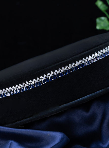 Zircon hip chain with sapphire and cz stones