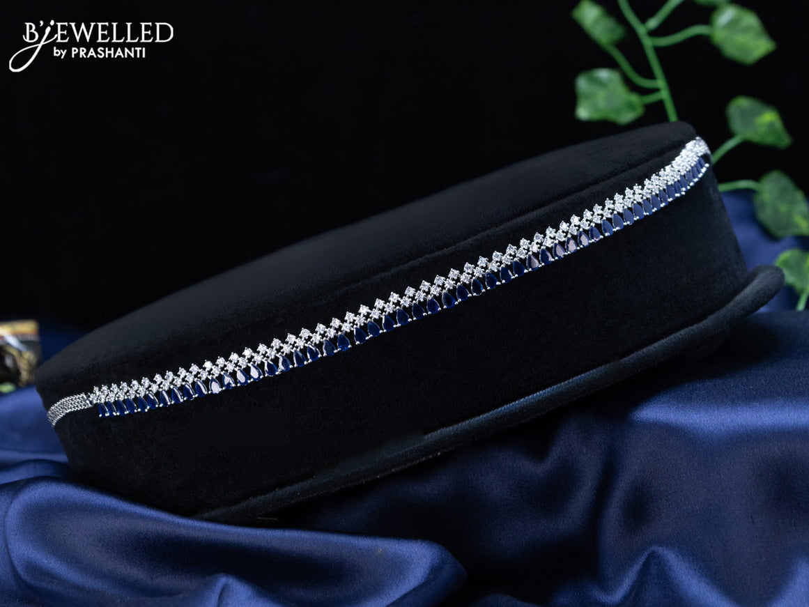 Zircon hip chain with sapphire and cz stones