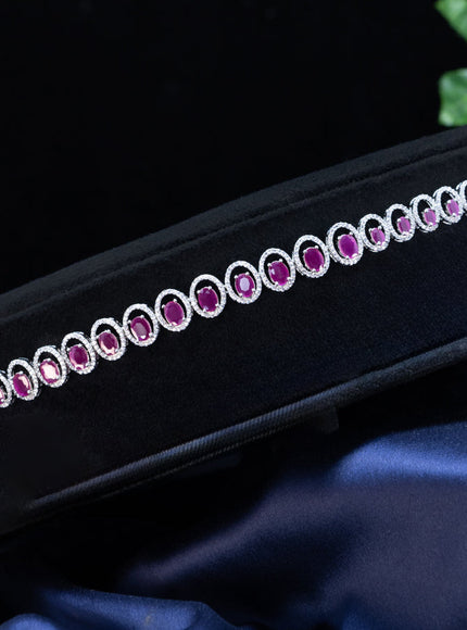 Zircon hip chain with ruby and cz stones