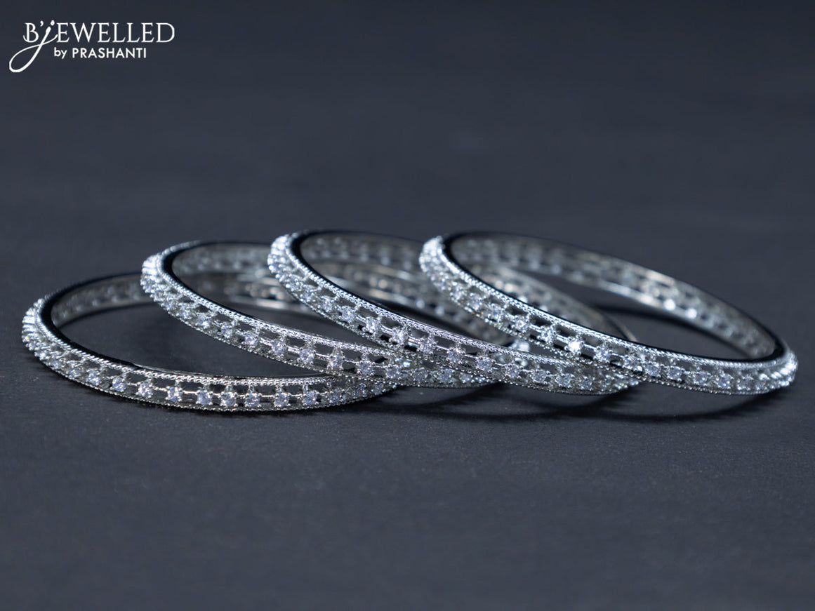 Zircon bangles with cz stones