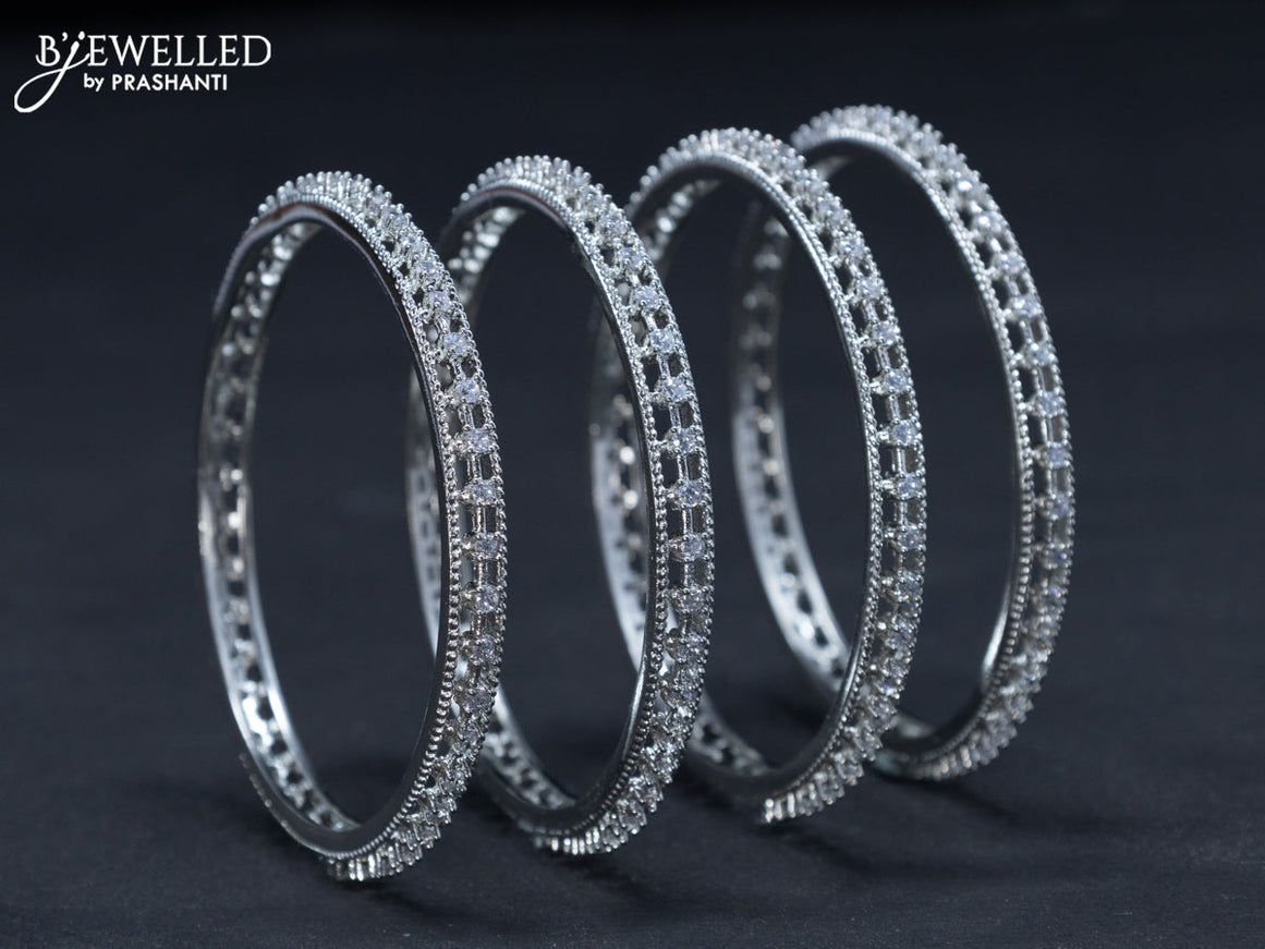 Zircon bangles with cz stones