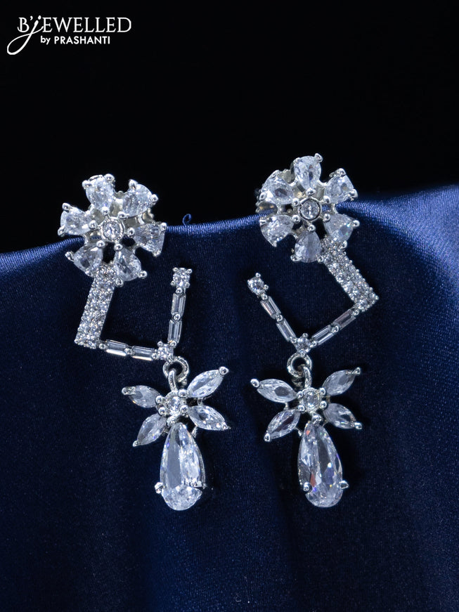 Zircon earrings with cz stones