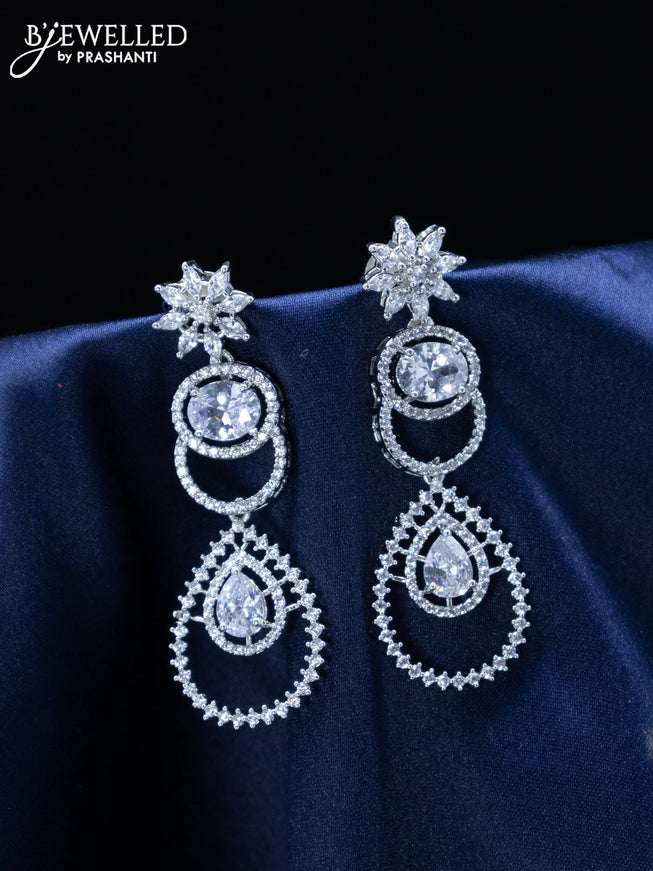 Zircon earrings with cz stones