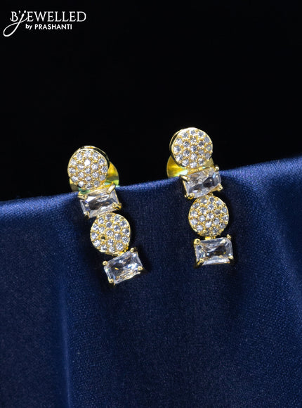 Zircon earrings with cz stones in gold finish