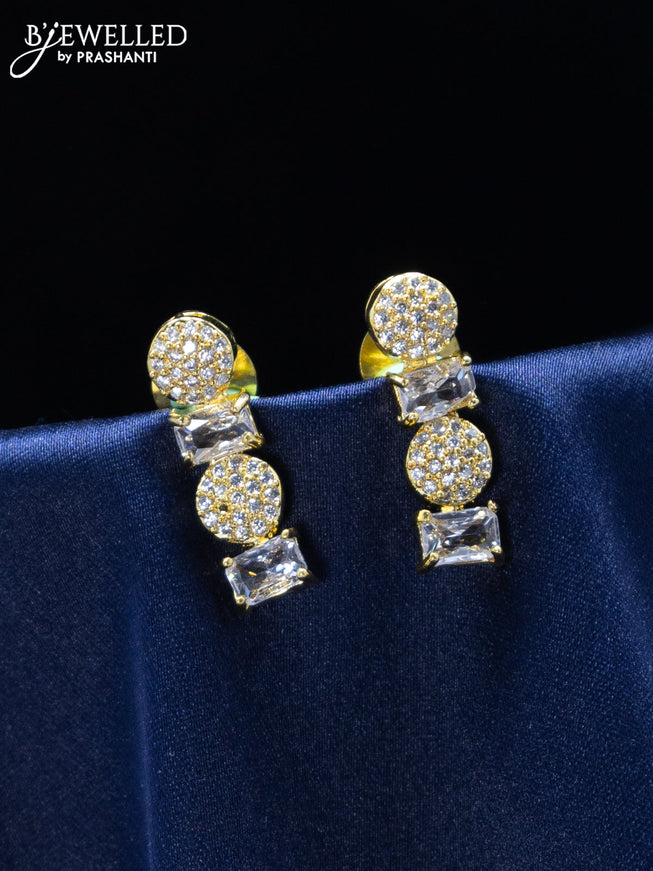 Zircon earrings with cz stones in gold finish