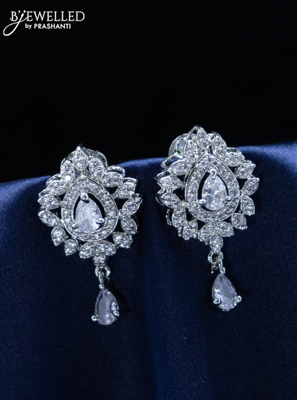 Zircon earrings with cz stones