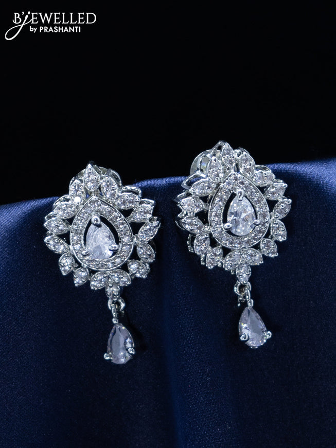 Zircon earrings with cz stones