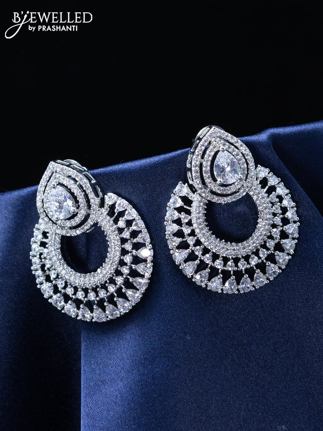 Zircon earrings with cz stones