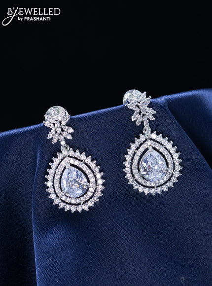 Zircon earrings with cz stones