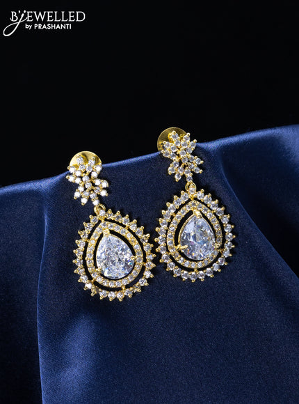 Zircon earrings with cz stones in gold finish