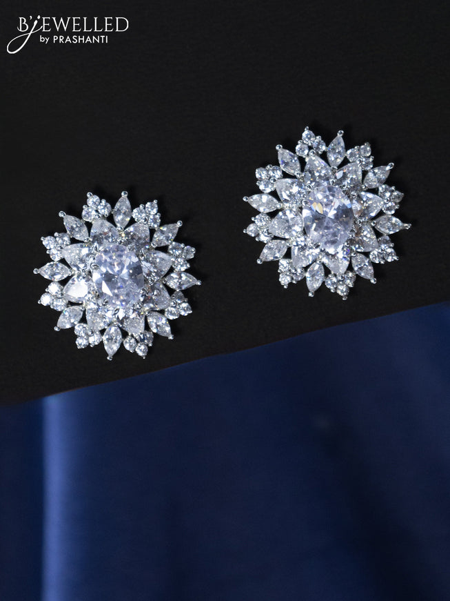 Zircon earrings with cz stones