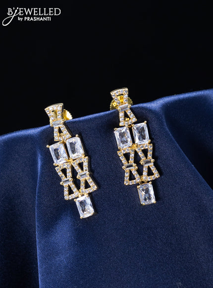 Zircon earrings with cz stones in gold finish