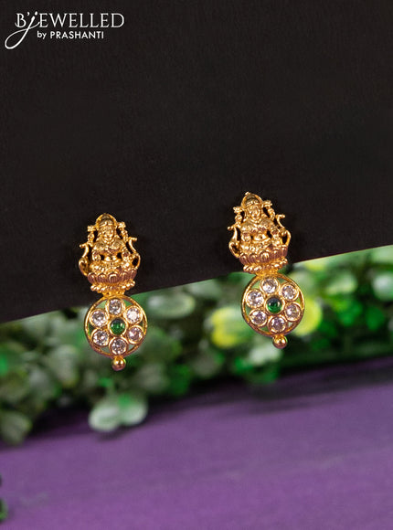 Antique haaram lakshmi design with kemp and cz stones