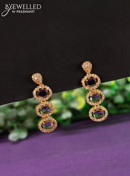 Antique haaram with violet and cz stones