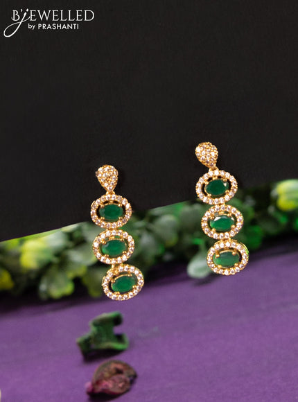 Antique haaram with emerald and cz stones