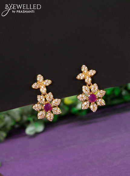 Antique haaram floral design with pink kemp and cz stones