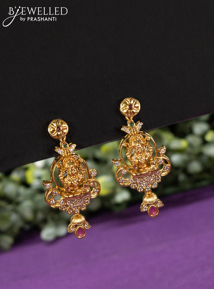 Antique haaram lakshmi design with kemp and cz stones