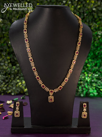 Antique haaram with pink kemp and cz stones