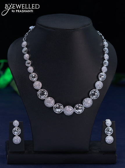 Zircon necklace with cz stones