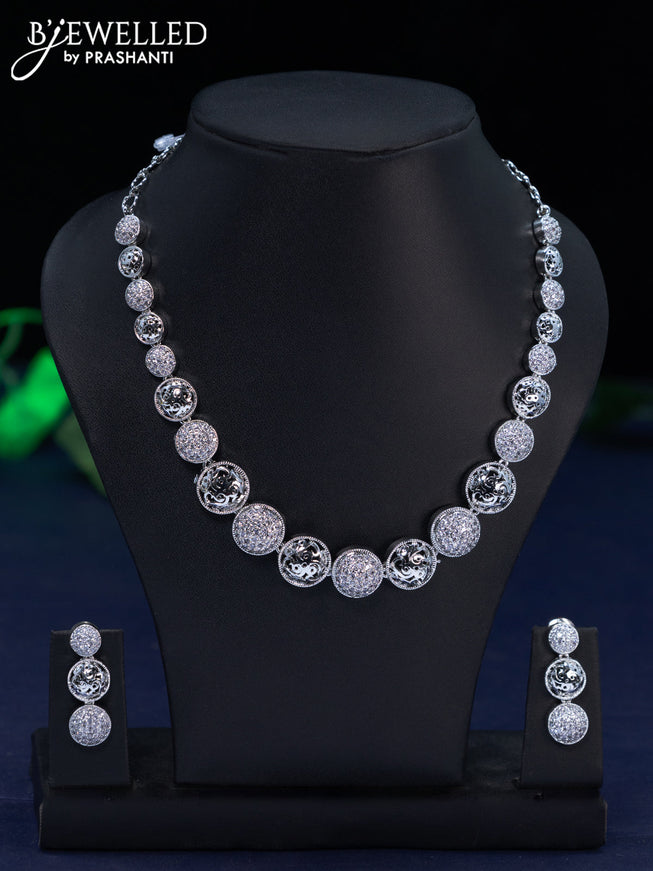 Zircon necklace with cz stones