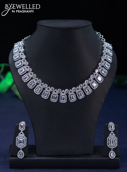 Zircon necklace with cz stones