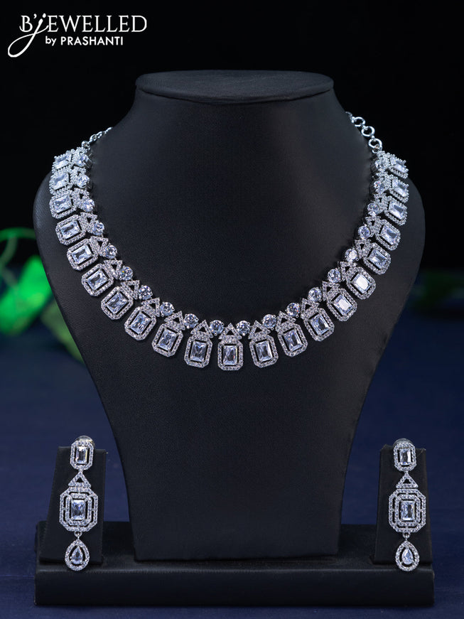 Zircon necklace with cz stones