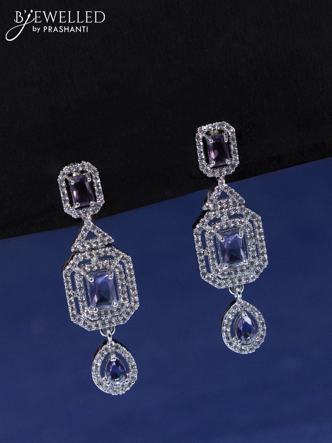 Zircon necklace with violet and cz stones