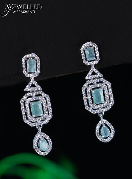 Zircon necklace with mint green and cz stones