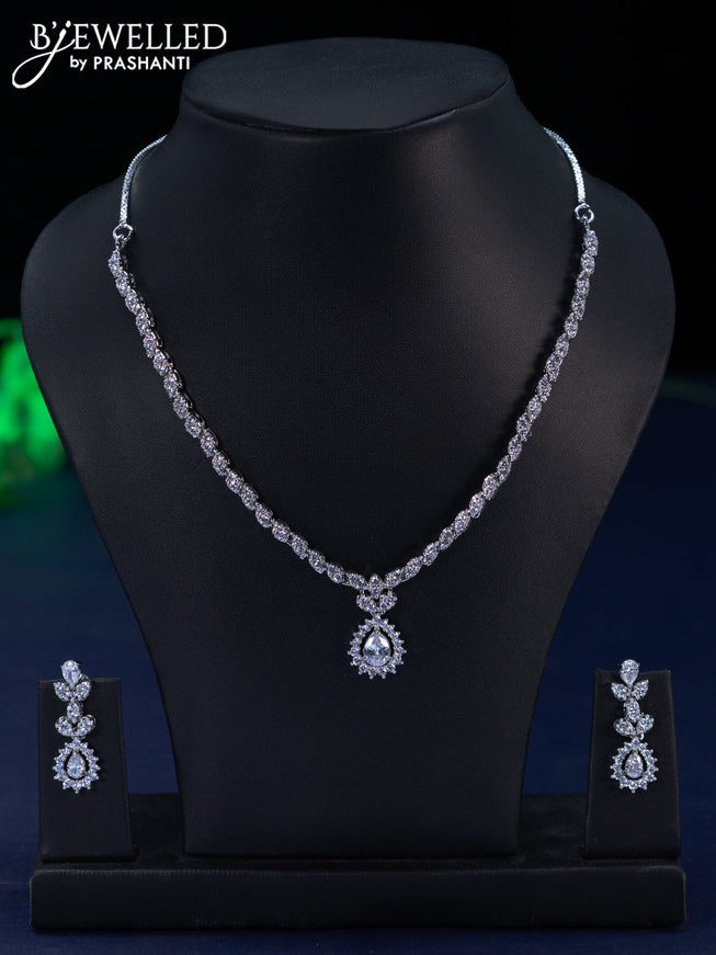 Zircon necklace with cz stones