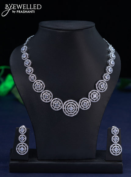 Zircon necklace with cz stones