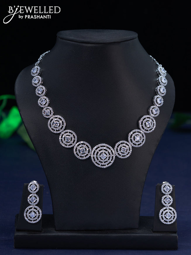 Zircon necklace with cz stones