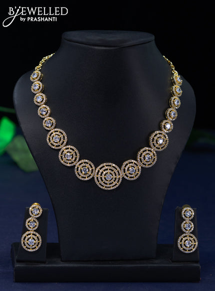 Zircon necklace with cz stones in gold finish