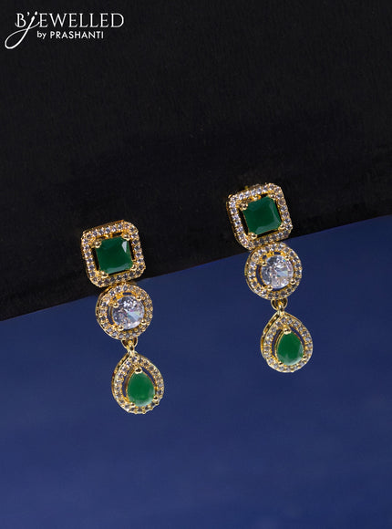 Zircon necklace with emerald and cz stones