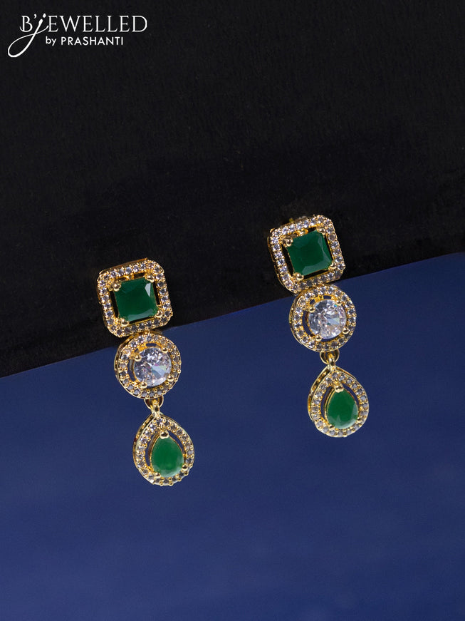 Zircon necklace with emerald and cz stones