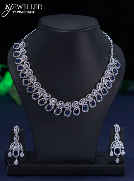 Zircon necklace with sapphire and cz stones