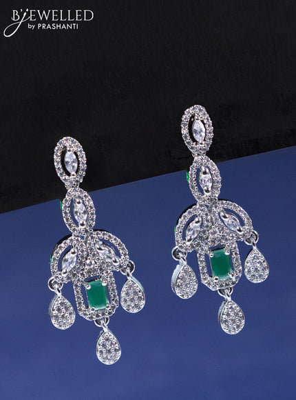 Zircon necklace with emerald and cz stones