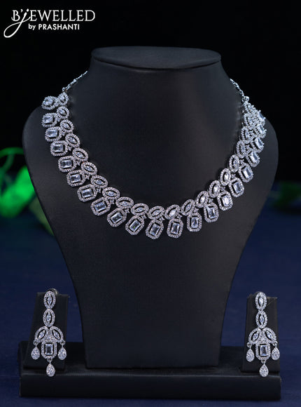 Zircon necklace with cz stones