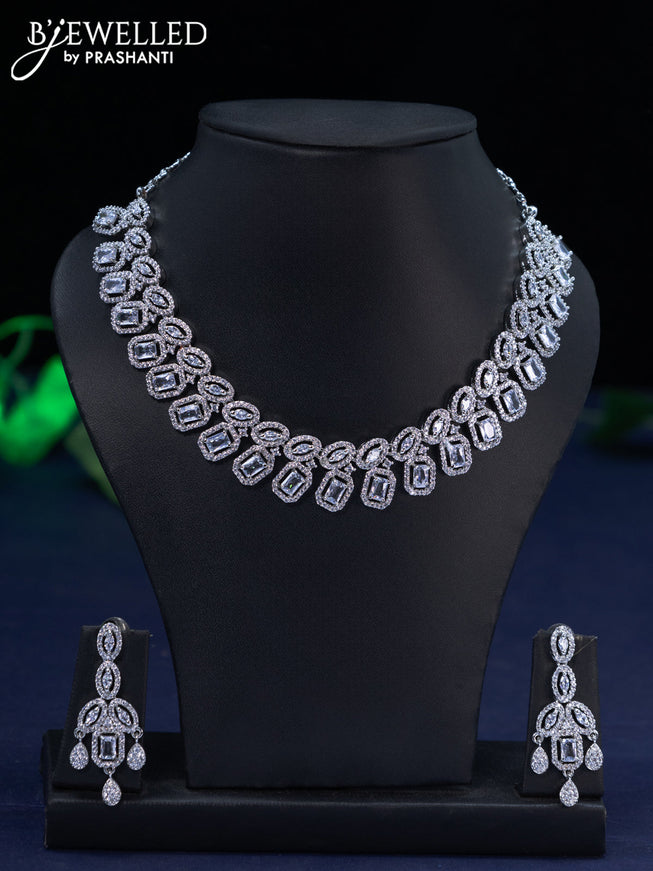 Zircon necklace with cz stones