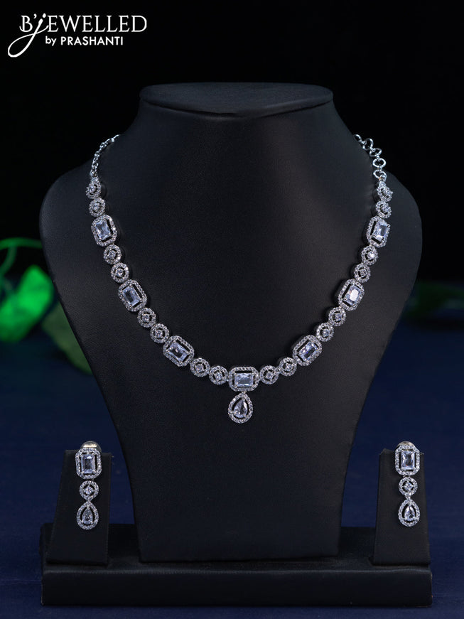 Zircon necklace with cz stones