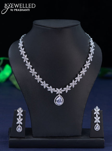 Zircon necklace with cz stones