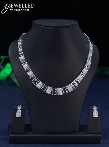 Zircon necklace with cz stones