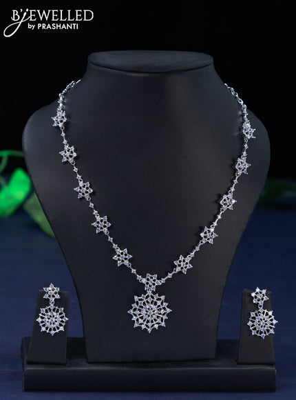 Zircon necklace with cz stones